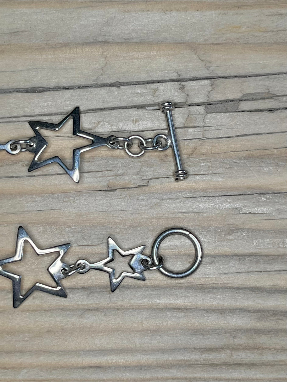 Star T-Bar Toggle 925 Sterling Silver 7 inch Bracelet