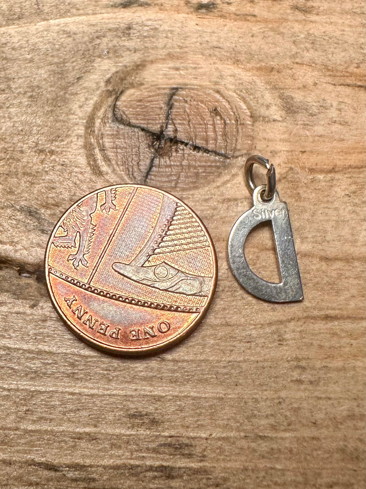 Vintage Letter D 925 Silver Pendant