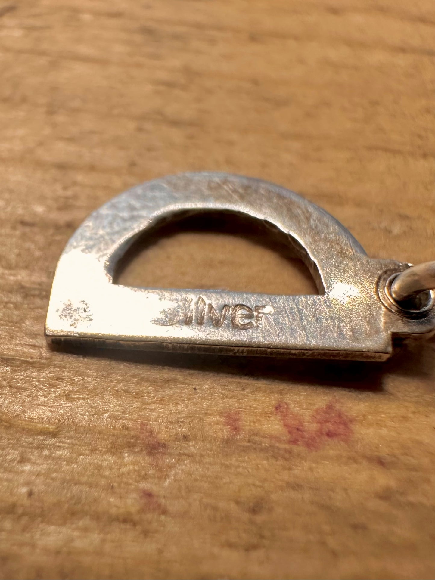 Vintage Letter D 925 Silver Pendant