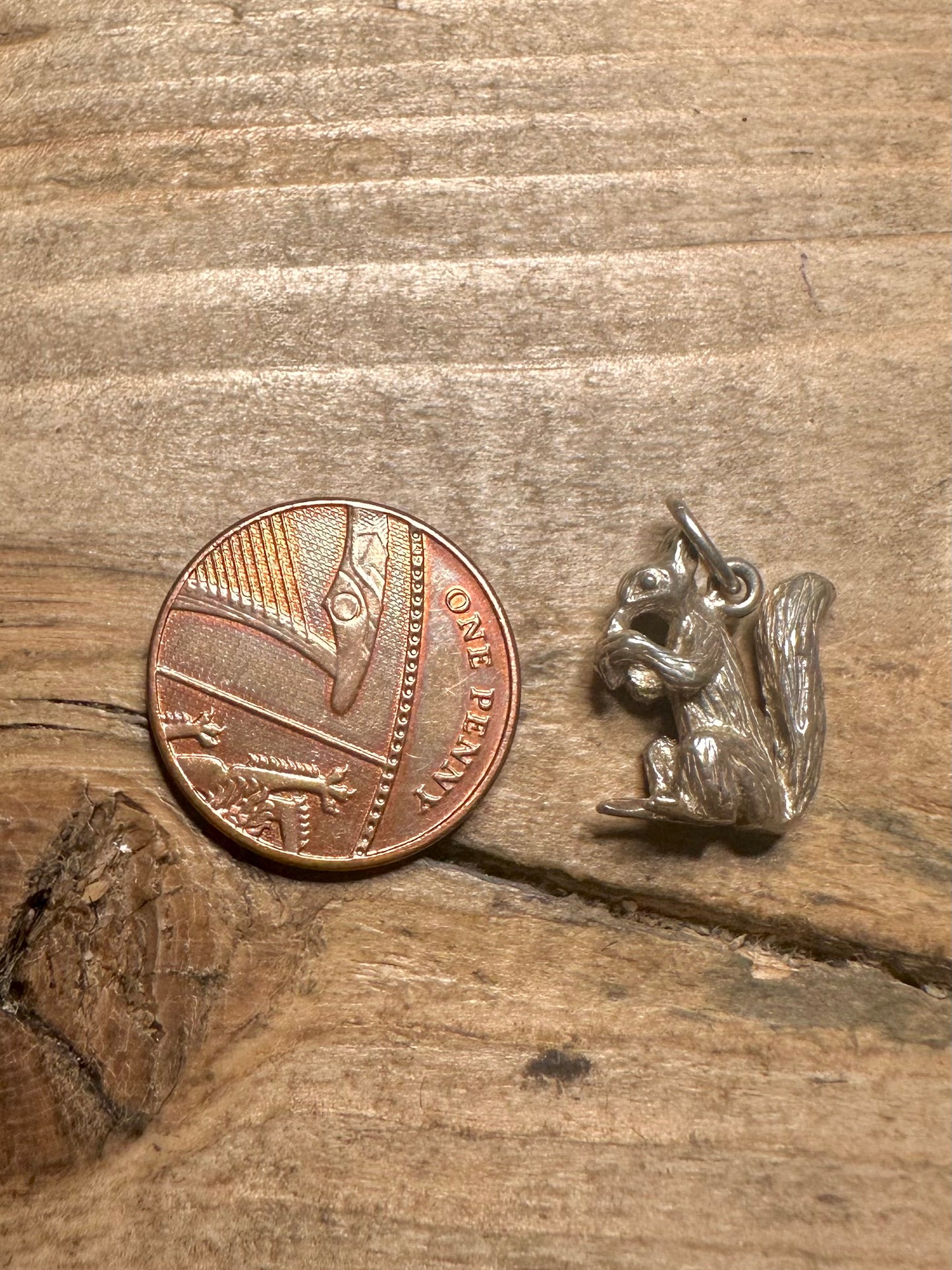 Vintage Squirrel 925 Silver Charm Pendant