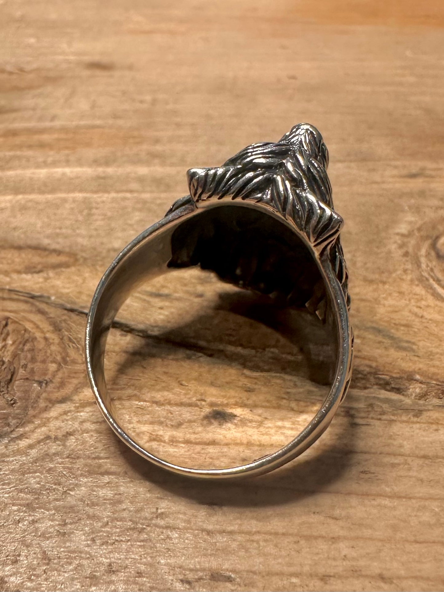 Vintage Viking Head Celtic 925 Silver Size Z Ring