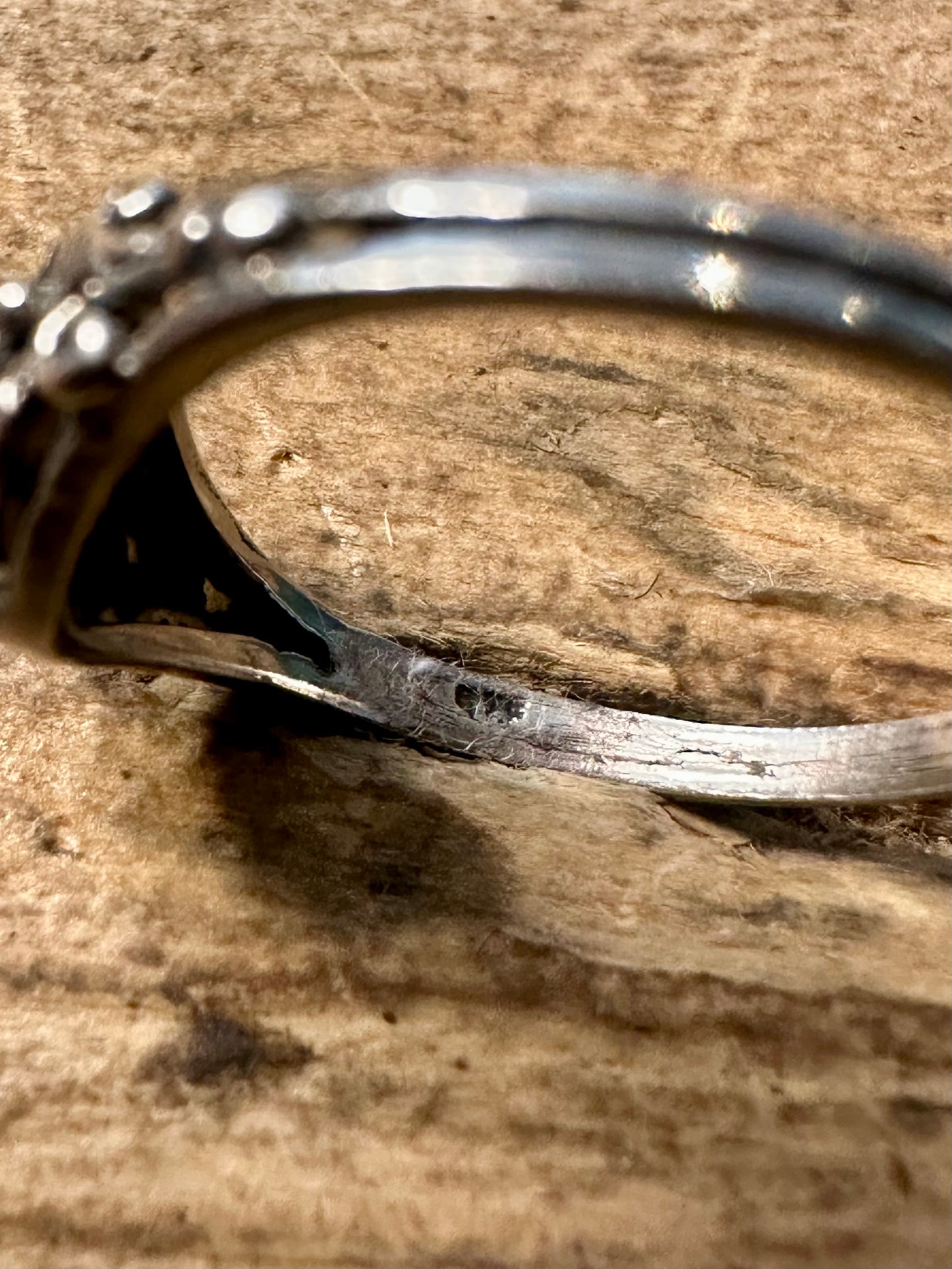 Vintage Mother of Pearl 925 Silver Size N Ring