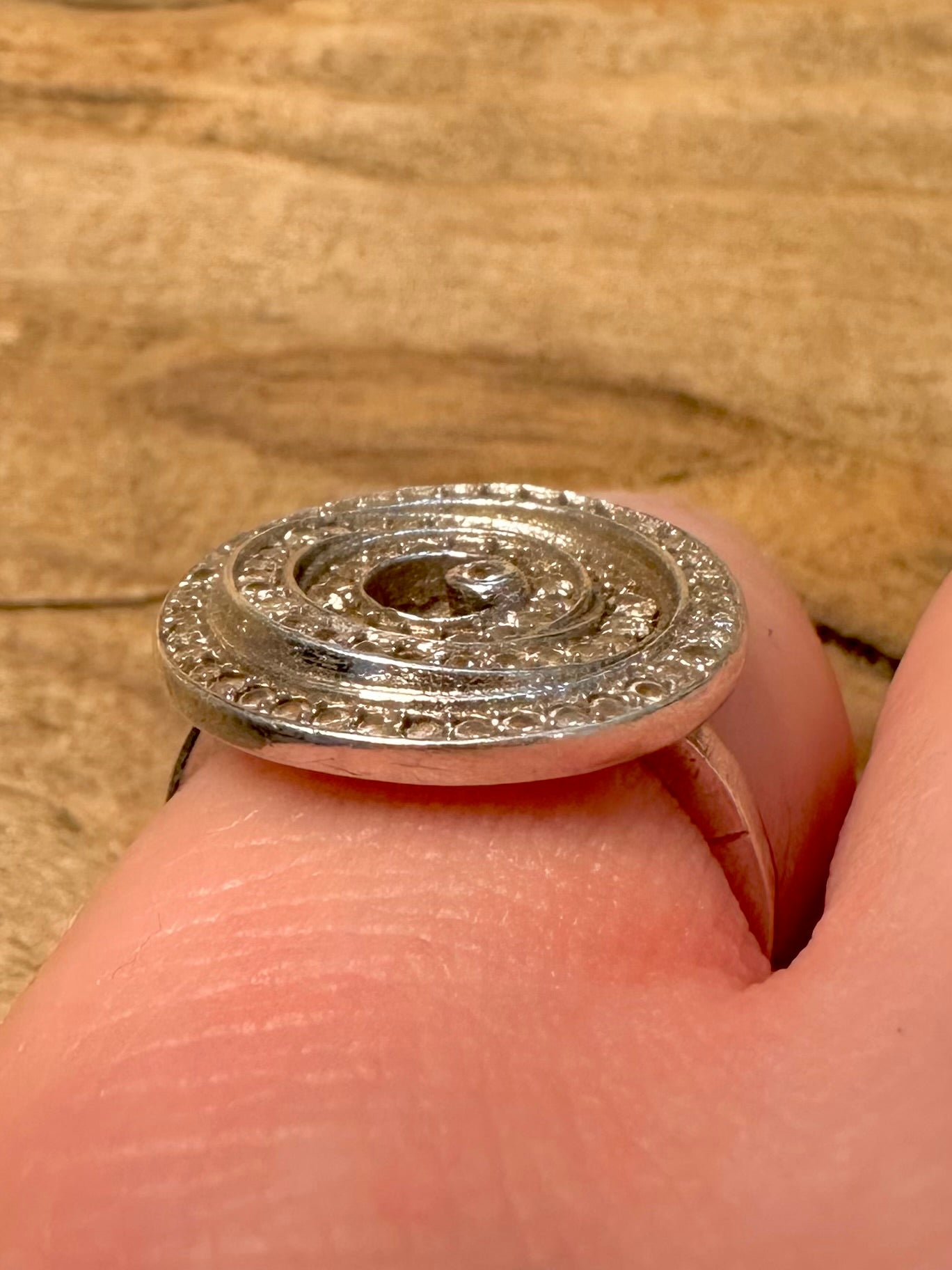 Modern Swirl CZ 925 Silver Size N Ring