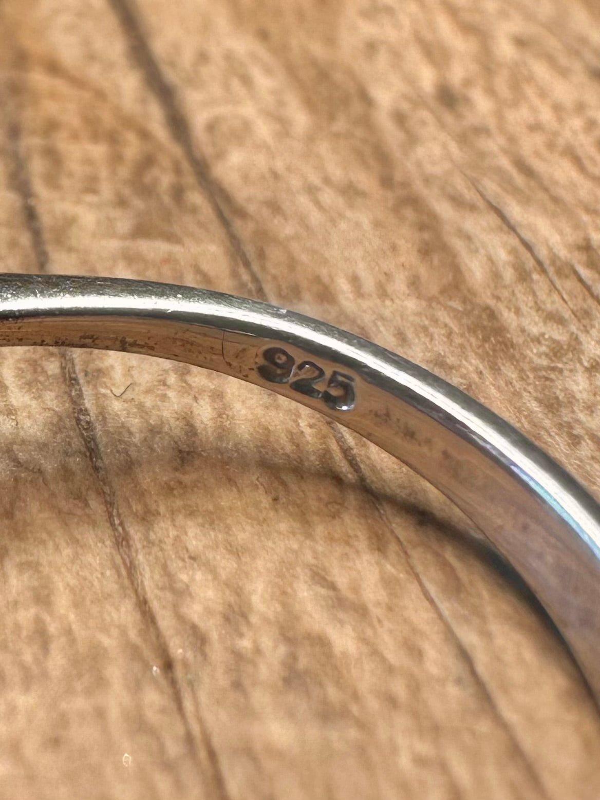 Vintage Mum Pink Heart Stone 925 Sterling Silver Size M1/2 Ring