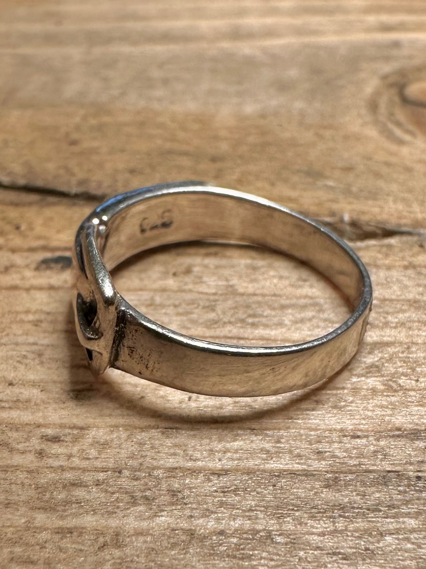 Vintage Buckle 925 Silver Size K Ring