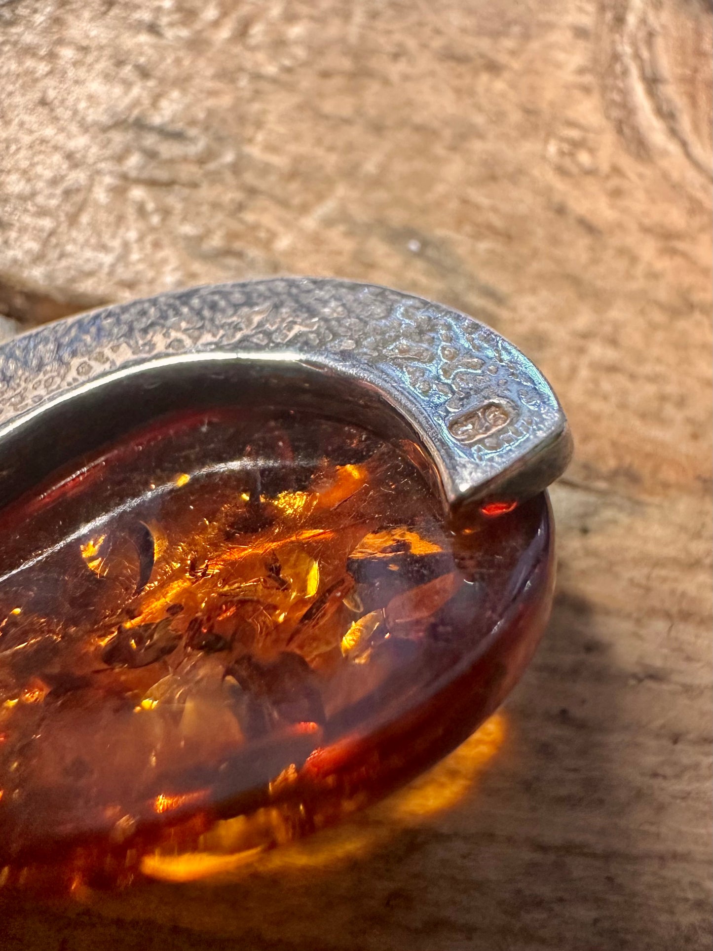 Abstract Amber 925 Silver Pendant