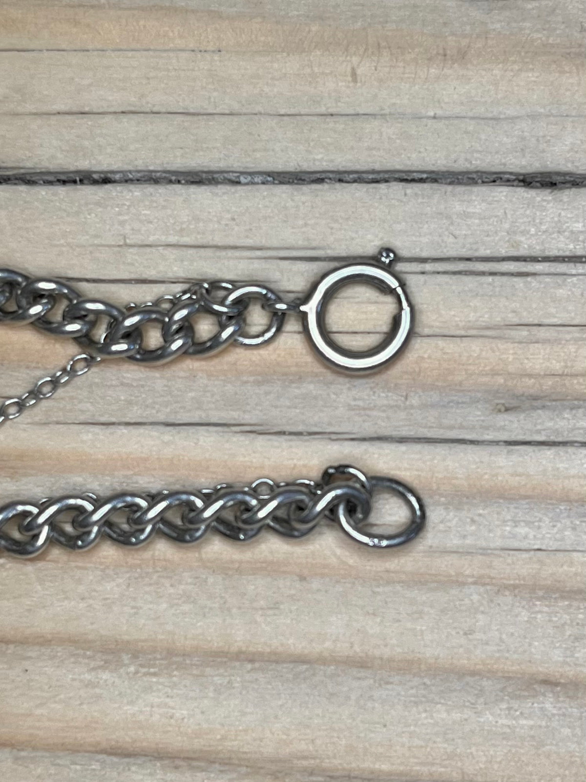 Curb Chain with Safety Chain 925 Sterling Silver 7.2 Inch Bracelet