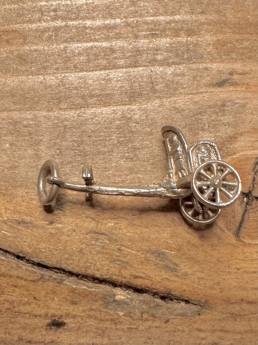 Vintage Chariot 925 Silver Charm Pendant