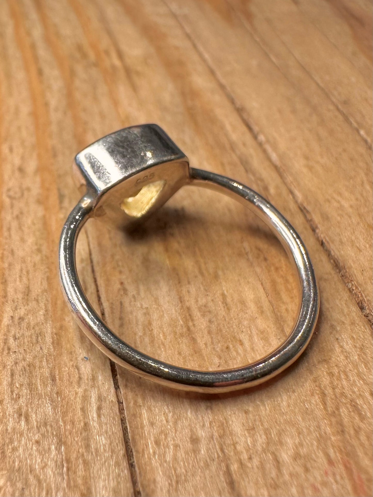 Modern Peridot 925 Sterling Silver Size N1/2 Ring