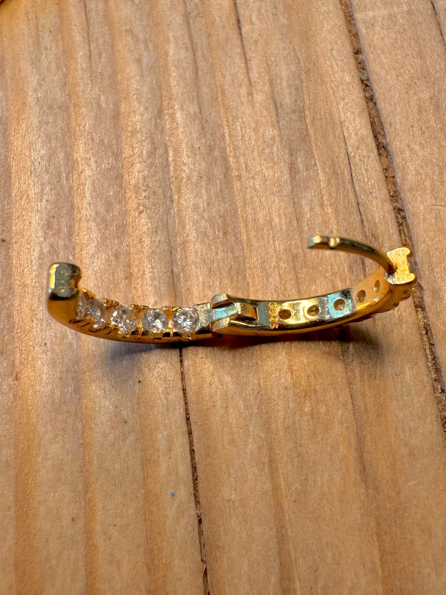 Modern CZ Gold on 925 Silver Hoop Earrings