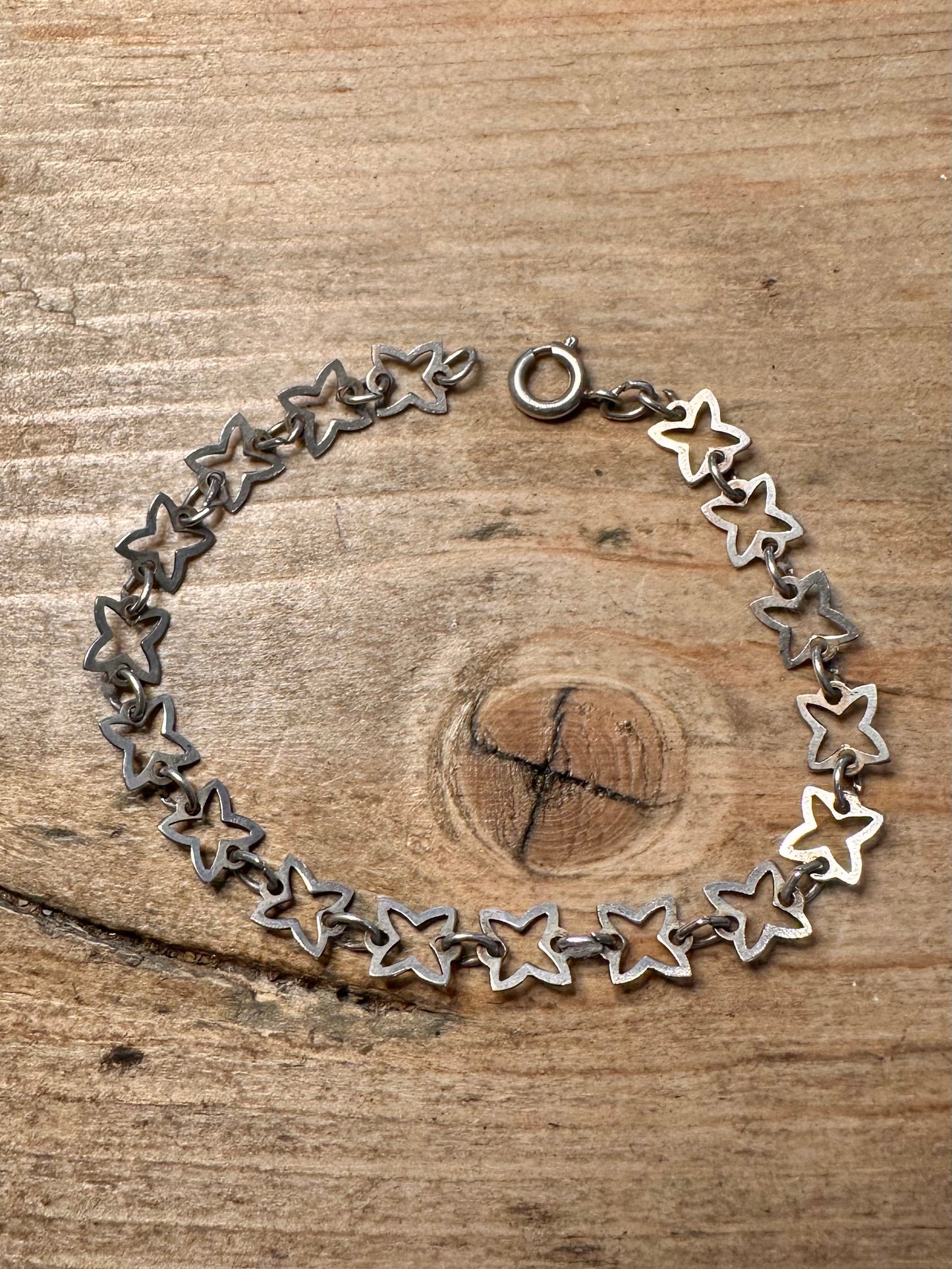 Vintage Star 925 Silver 7 inch Bracelet
