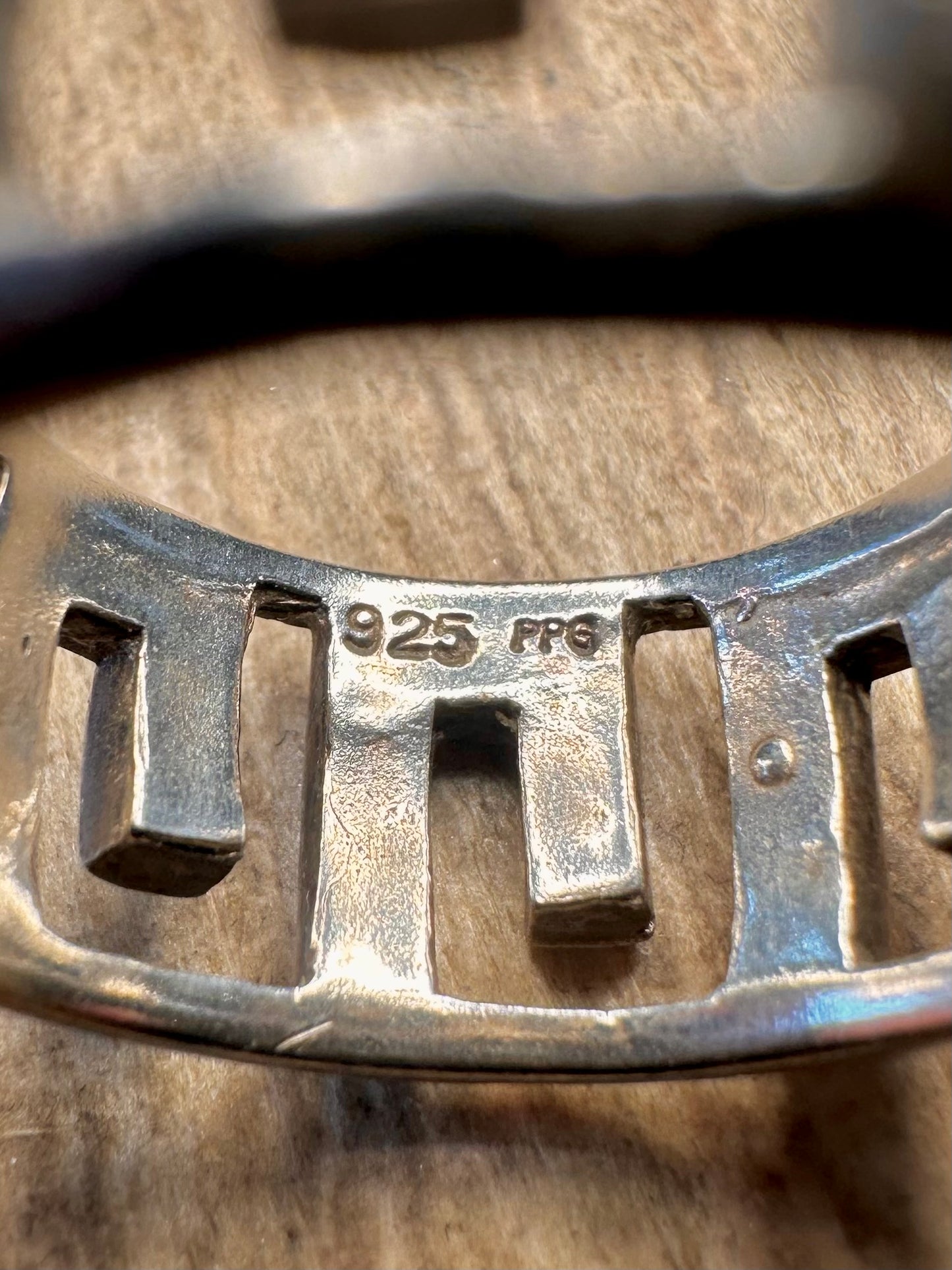 Griechische Mäander-Ring, 925er Sterlingsilber, Größe T1/2