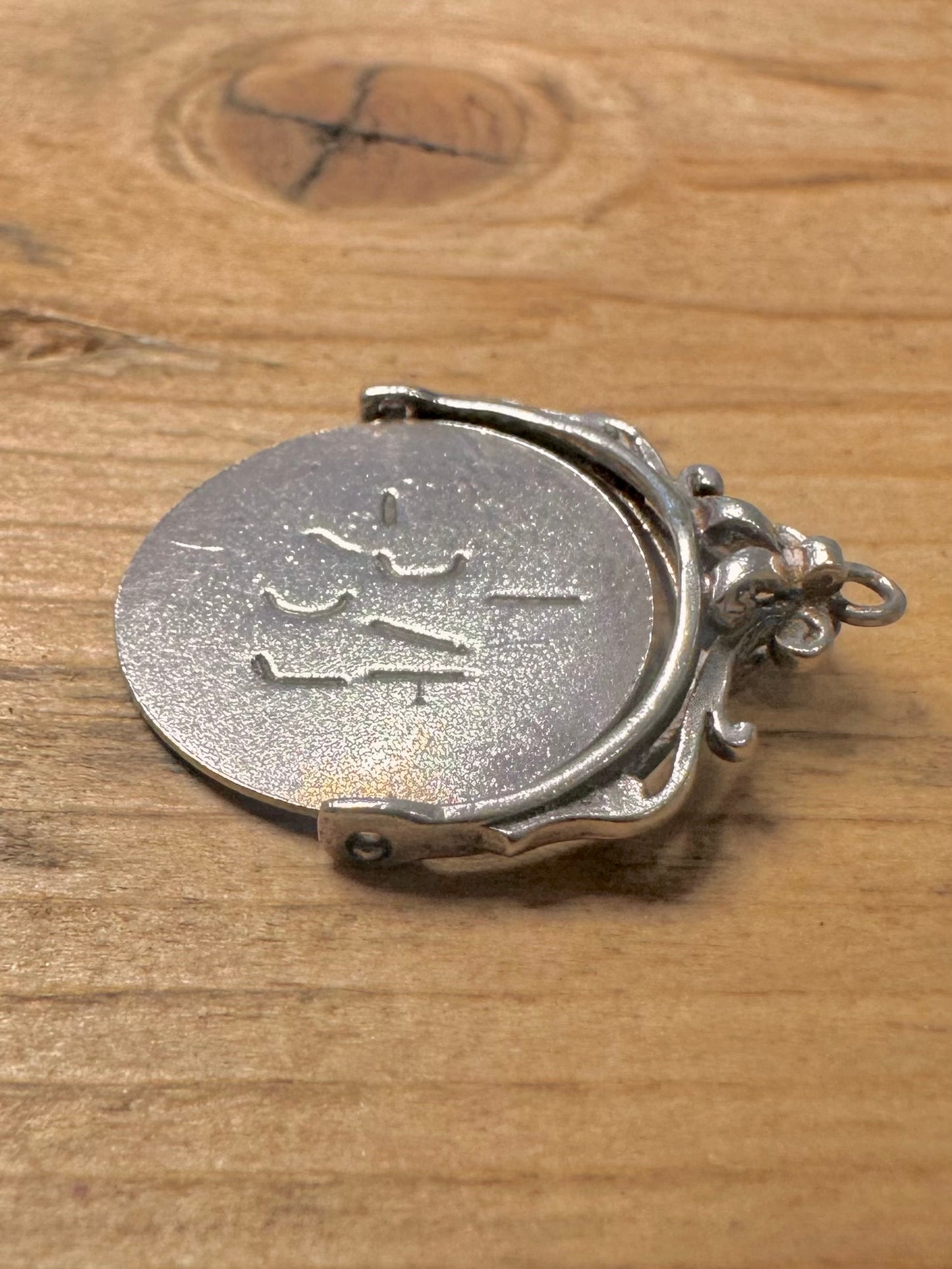 Vintage I Love You Spinner 925 Silver Pendant