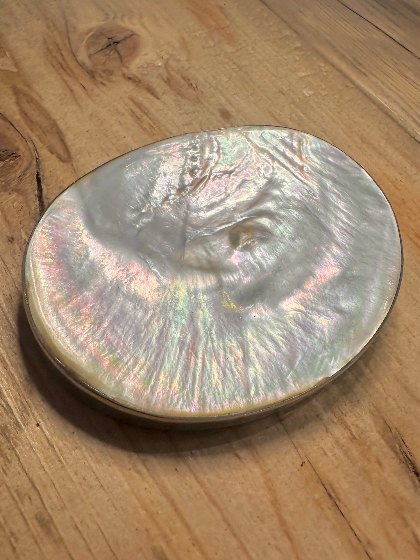 Abstract Large Mother of Pearl 925 Silver Pendant