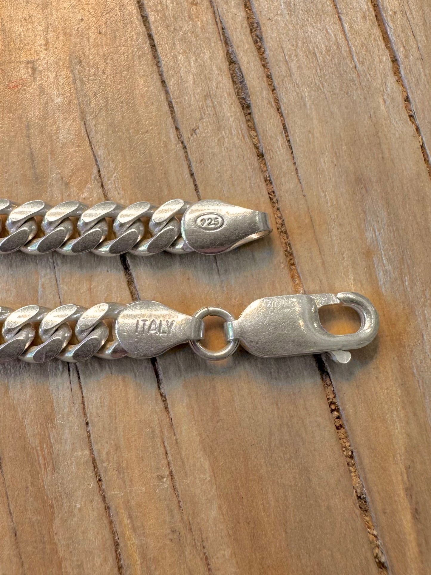 Vintage Close Link Curb Chain Italy 925 Silver 20 inch Necklace