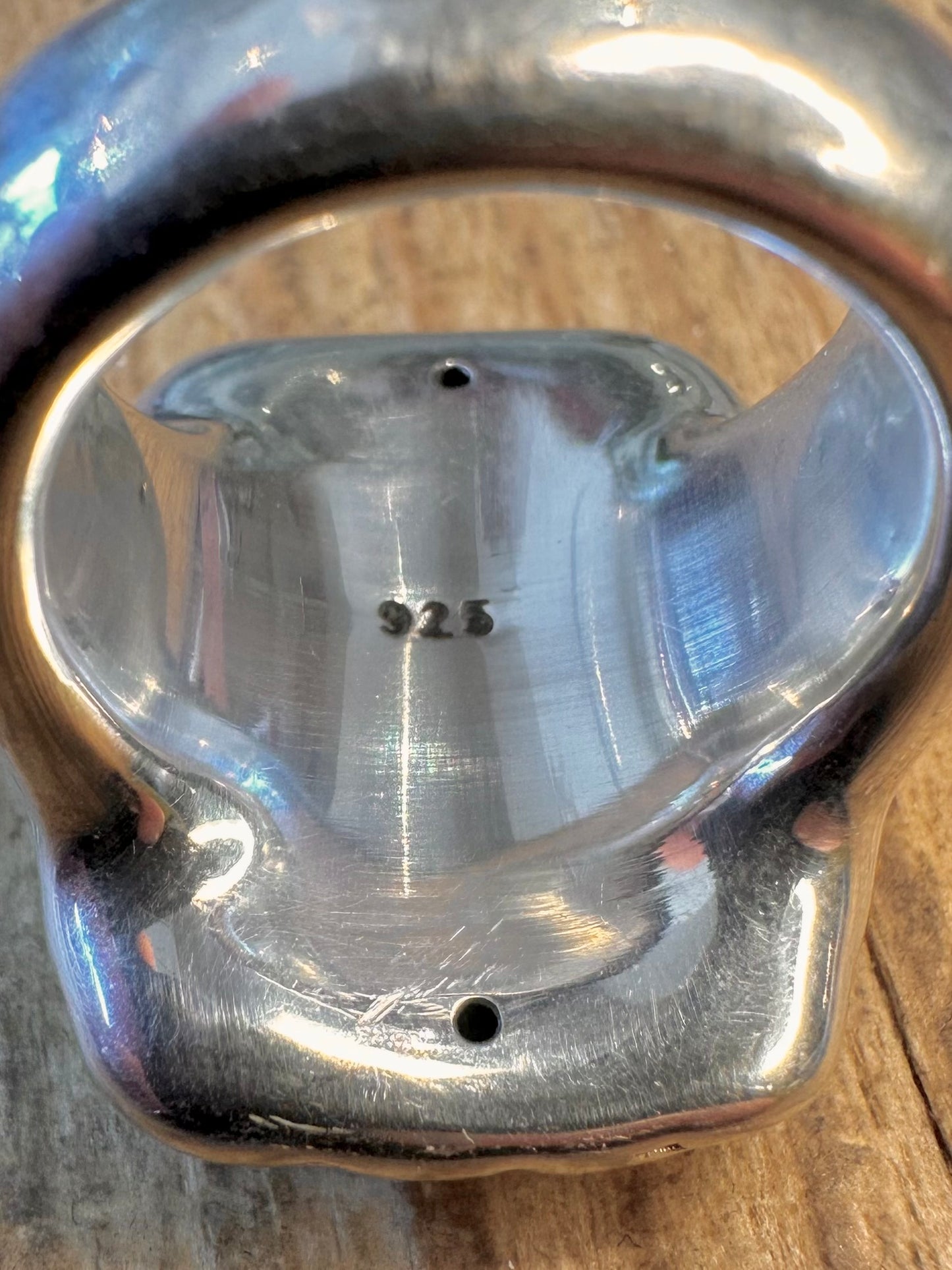 Ring in abstraktem Kieselstein-Stil aus 925er Sterlingsilber, Größe P