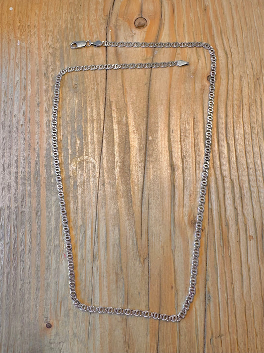 Unique Flat Link 925 Sterling Silver 22 inch Necklace
