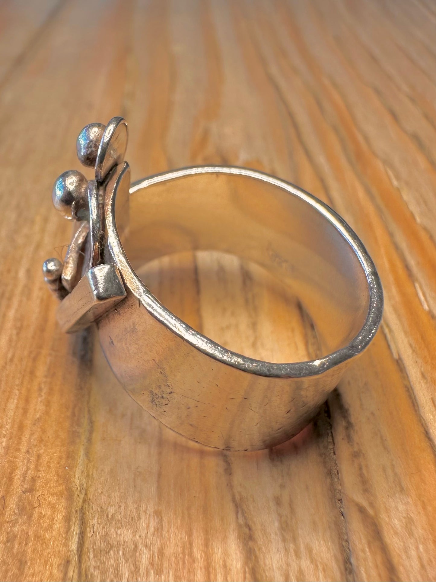 Abstract Brutalist 925 Sterling Silver Size N Ring