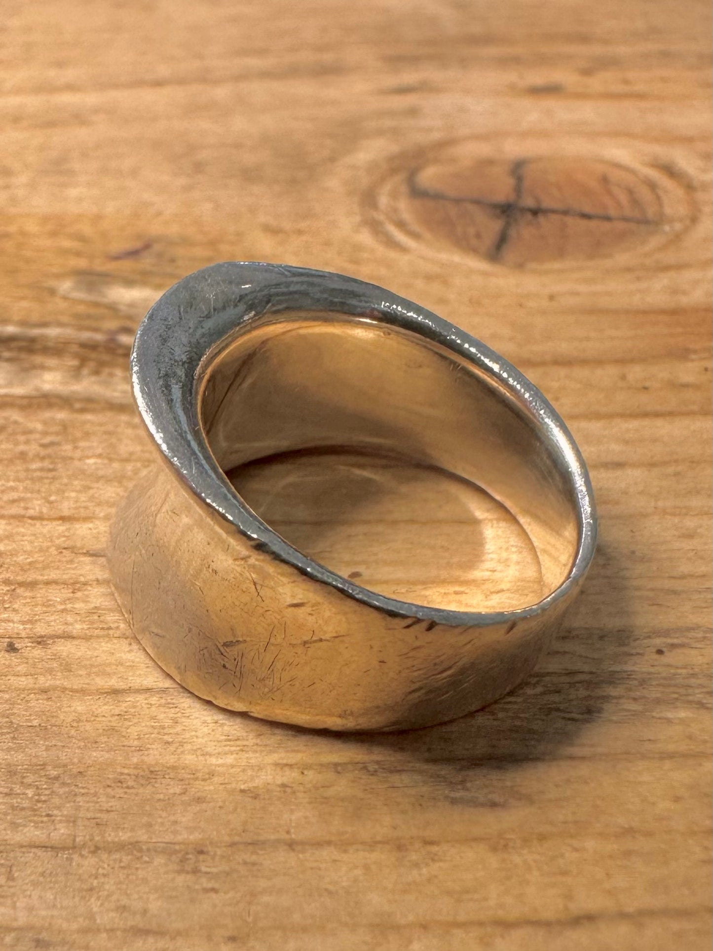 Abstract Concave 925 Silver Size J1/2 Ring