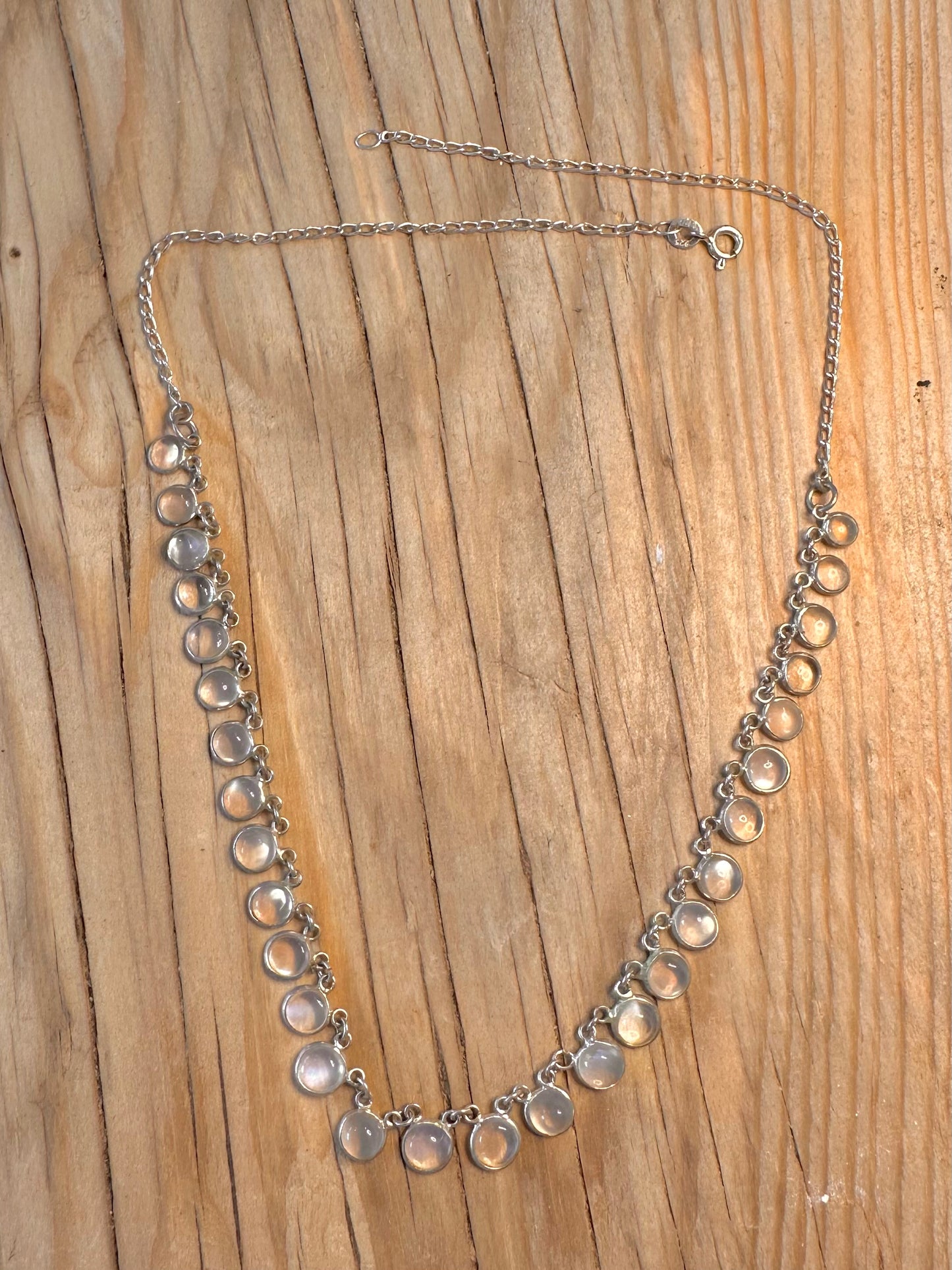 Modern Moonstone 925 Silver 16.5 inch Necklace