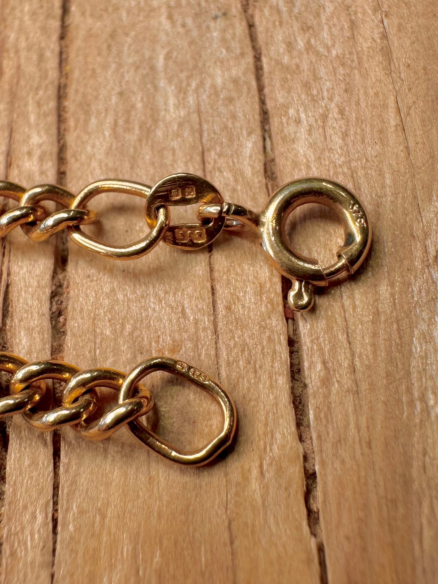 Vintage 1982 9ct Gold Curb Chain 18.5 inch Necklace