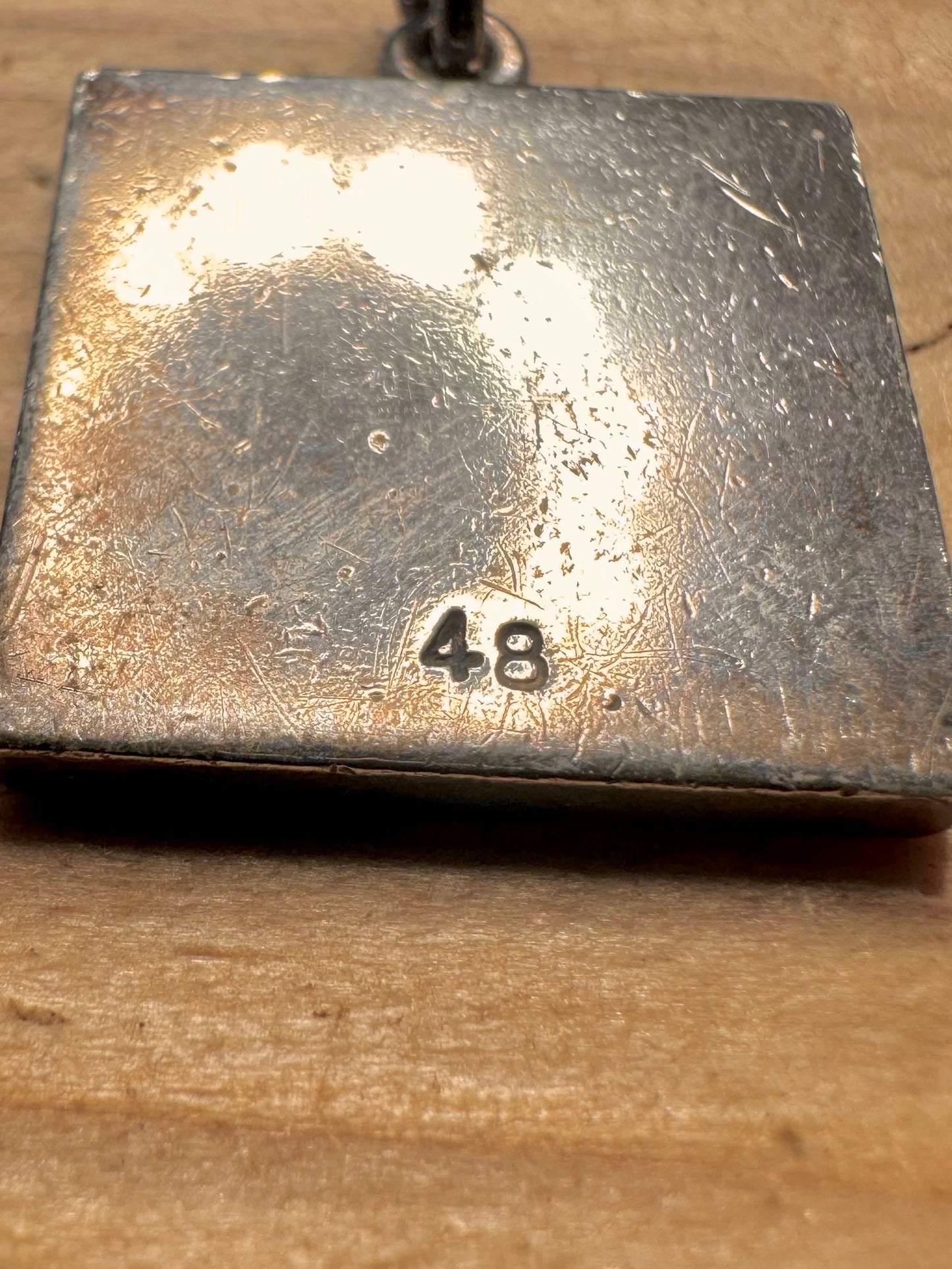 Vintage Jack Spencer Maker 1977 Square Ingot 925 Sterling Silver Pendant