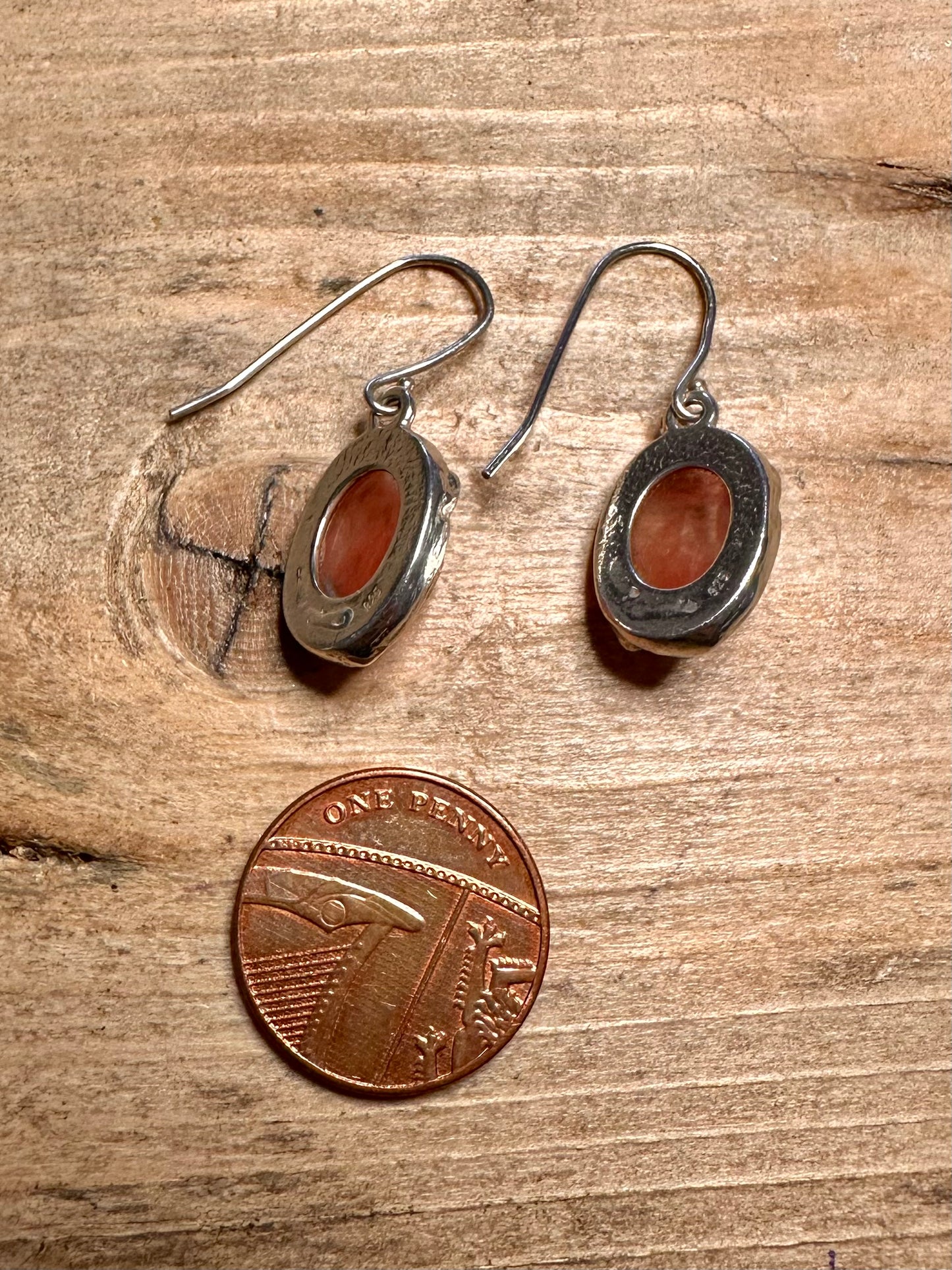 Abstract Faceted Pink Quarts 925 Silver Earrings