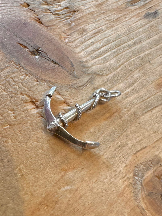 Anchor Rope Wrapped Around 925 Sterling Silver Pendant