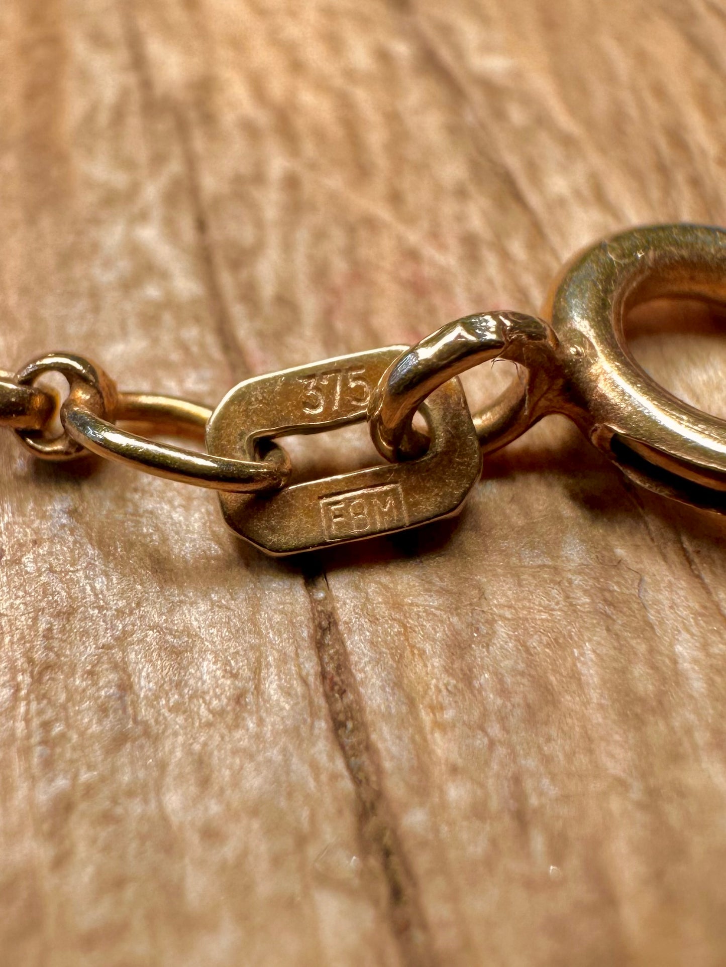 Vintage 1980 9ct Gold 375 Belcher Chain 20.6 inch Necklace