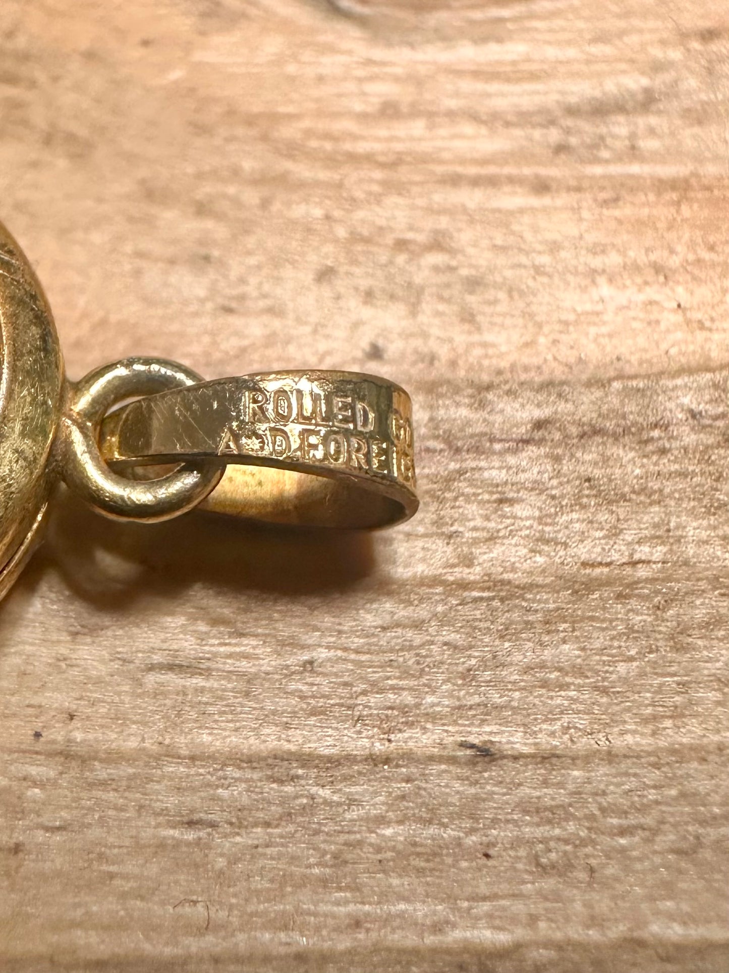 Vintage Engraved Locket Rolled Gold Pendant