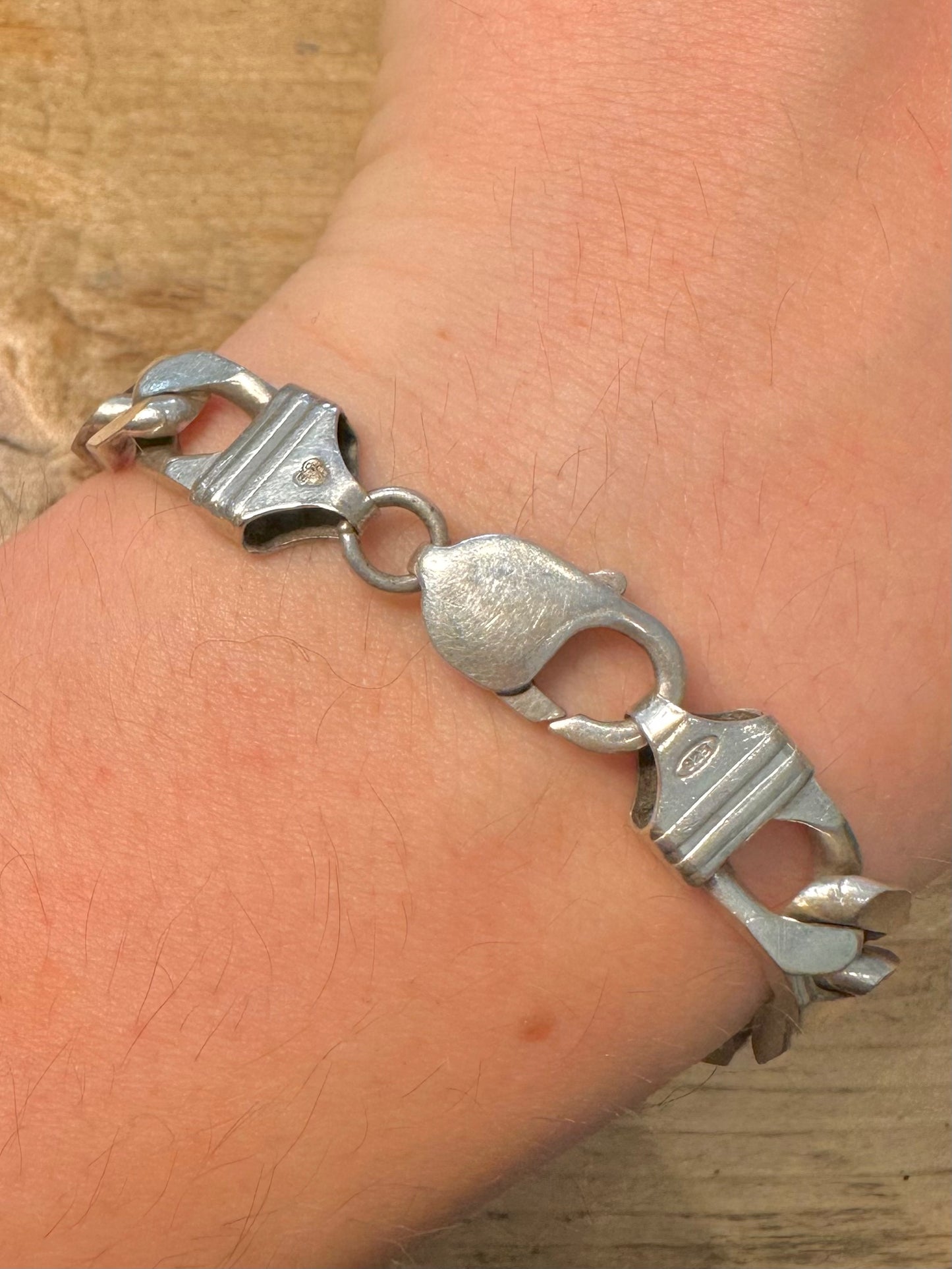 Vintage Curb Chain 925 Silver 8 inch Bracelet