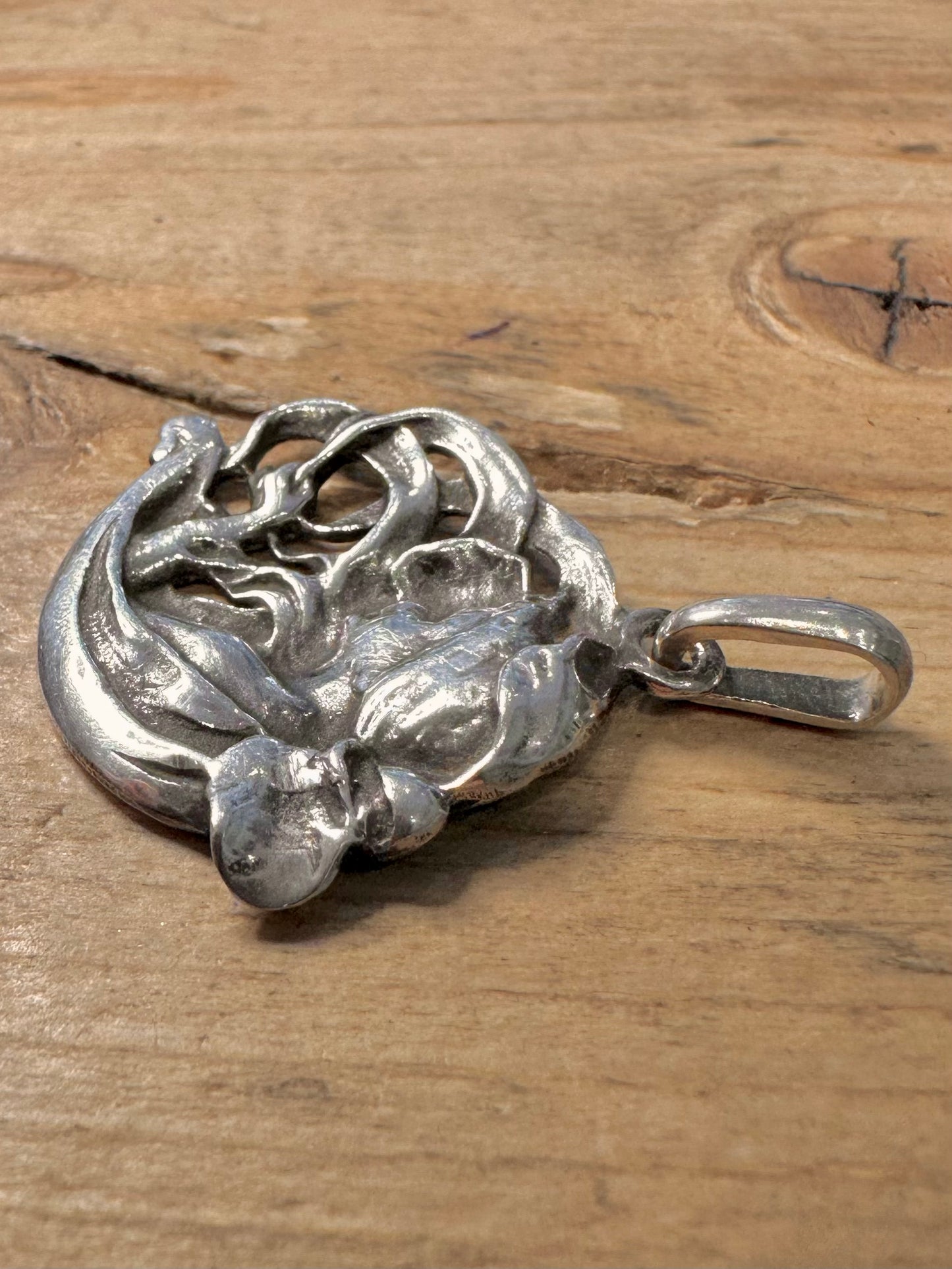 Vintage Art Nouveau Women 925 Silver Pendant
