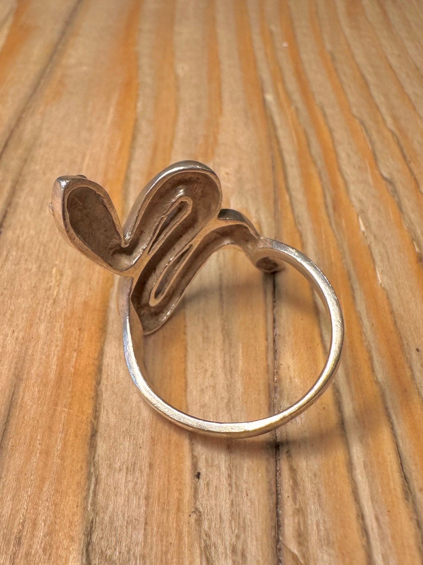 Vintage Chunky Snake 925 Sterling Silver Size R Ring