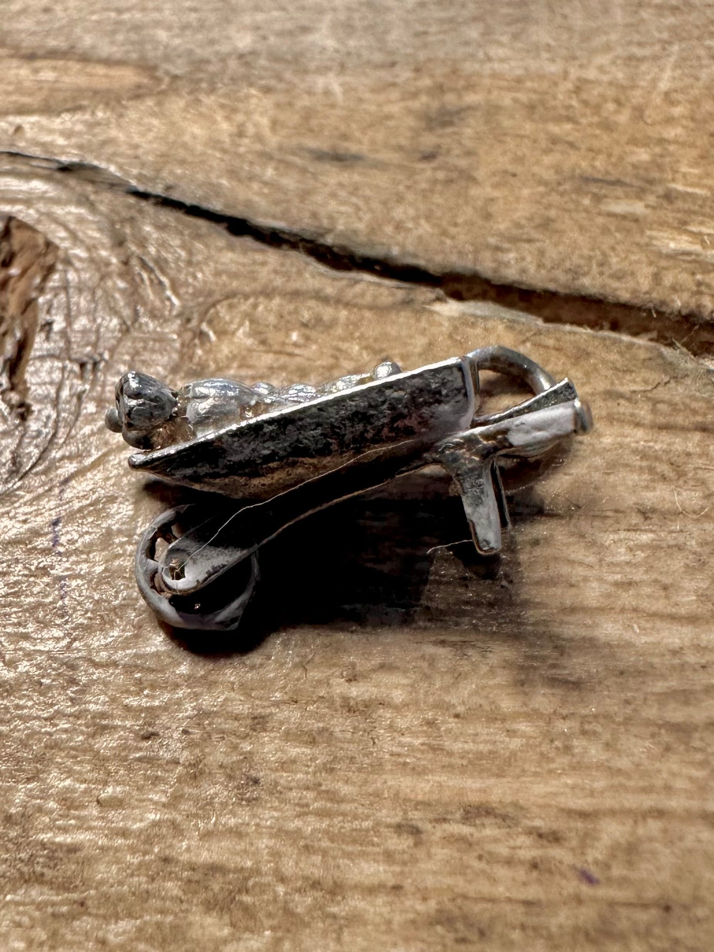Vintage Wheelbarrow 925 Silver Charm Pendant
