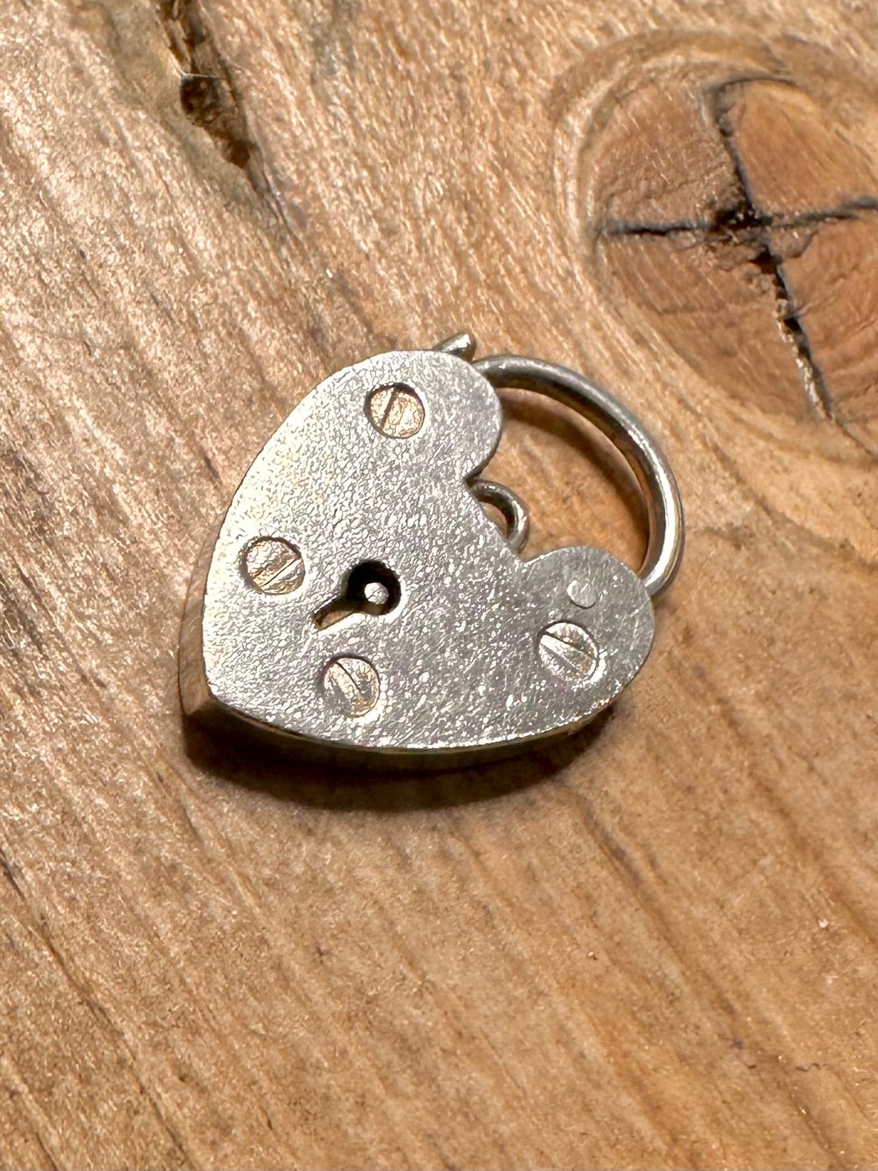 Vintage Heart Padlock 925 Silver Pendant