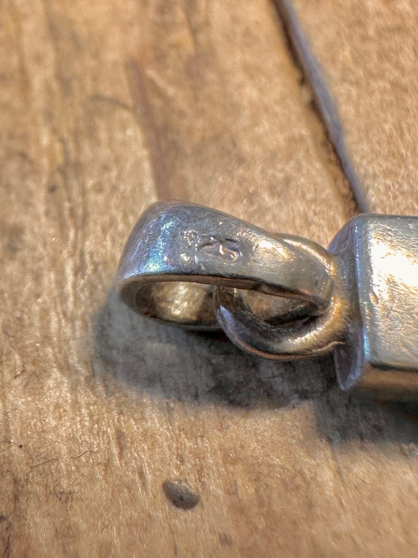 Blaues Perlmutt-Kreuz 925 Sterling Silber Anhänger