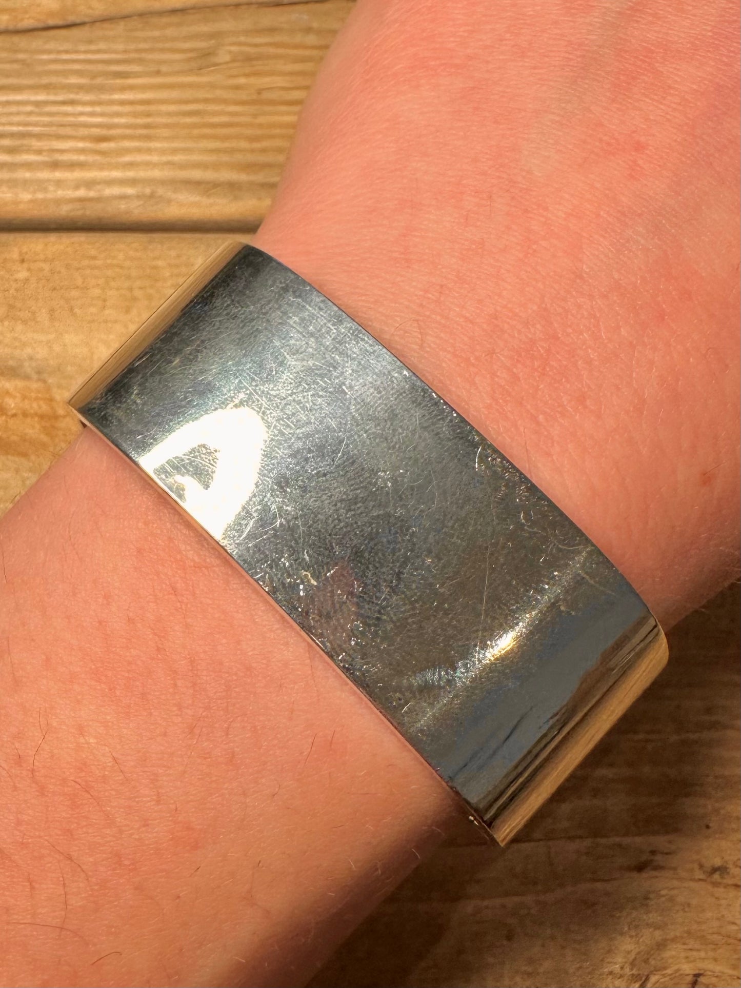 Vintage Plain Chunky 925 Silver Bangle