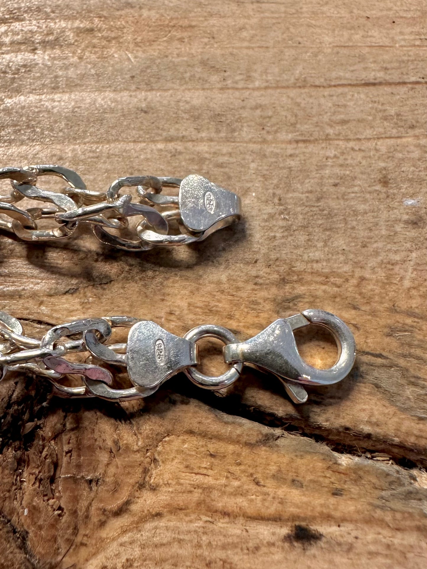 Abstract Unique Link Italy 925 Silver 17 inch Necklace