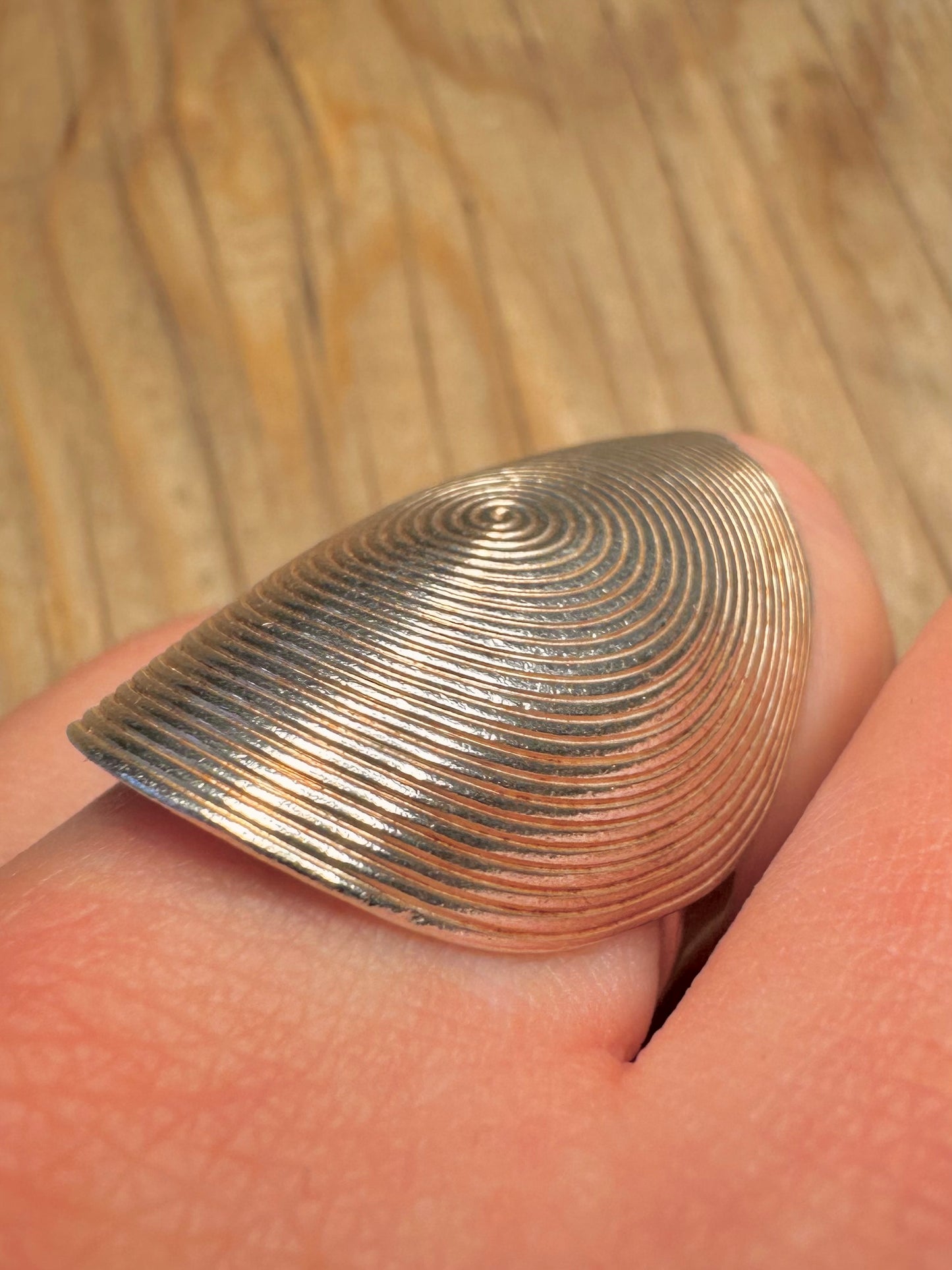 Vintage Long Spiral 925 Sterling Silver Size U Ring