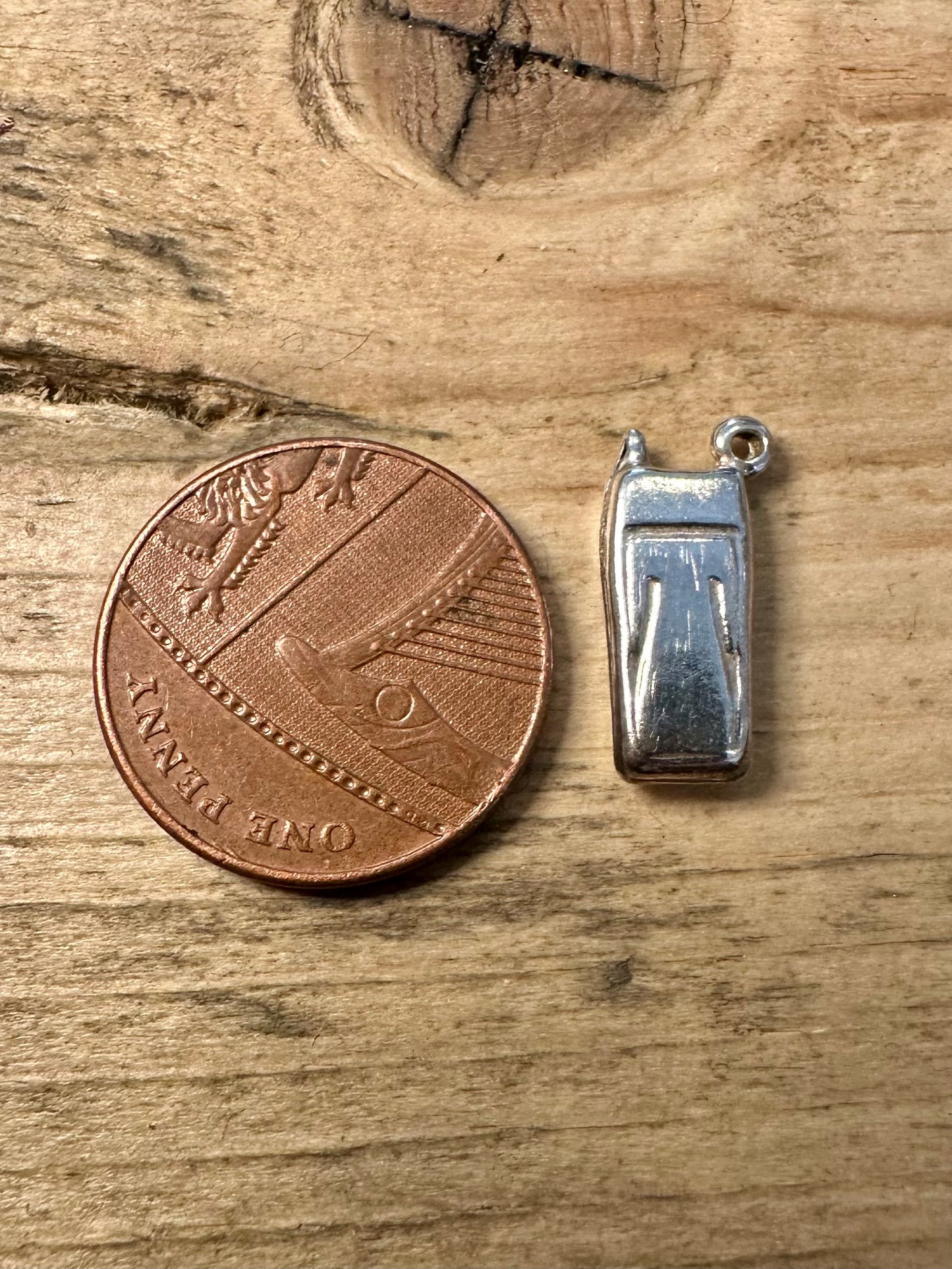 Vintage Old Phone 925 Silver Charm Pendant