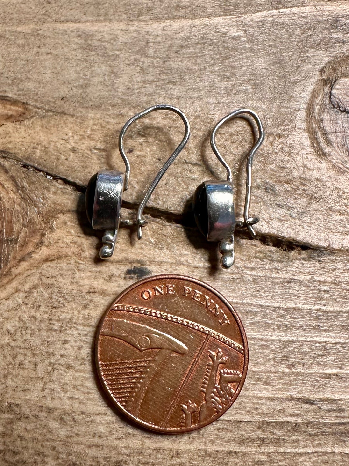 Vintage Garnet 925 Silver Earrings