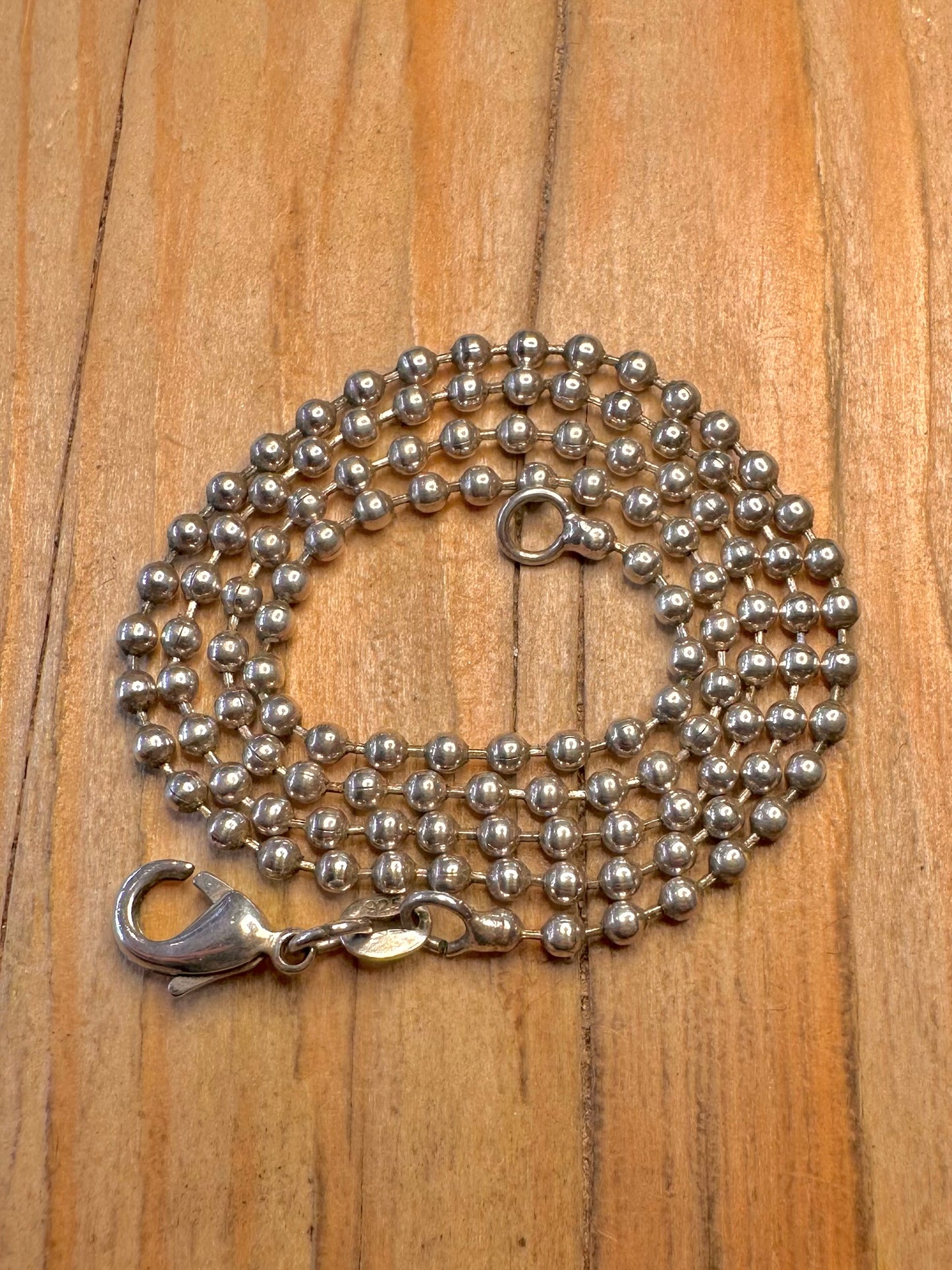 Vintage Ball Chain 925 Sterling Silver 18 inch Necklace