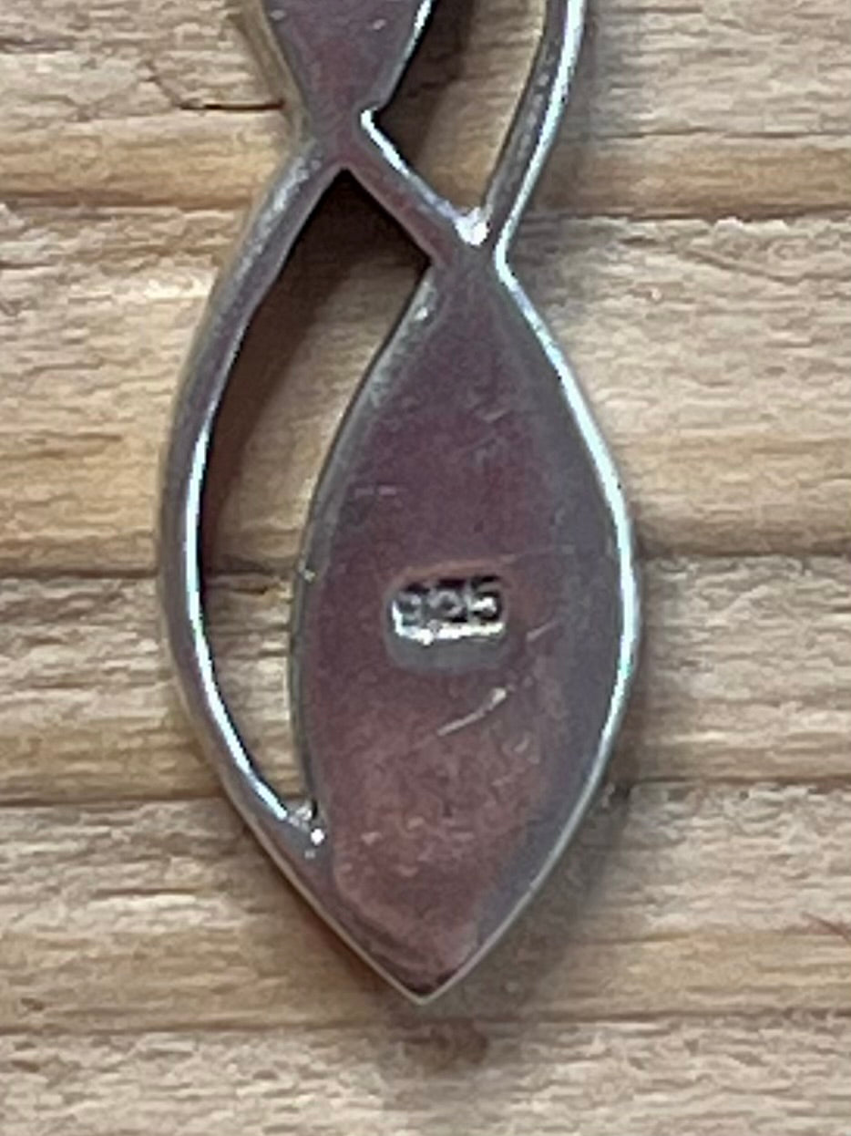 Mother of Pearl Pink and White 925 Sterling Silver Pendant