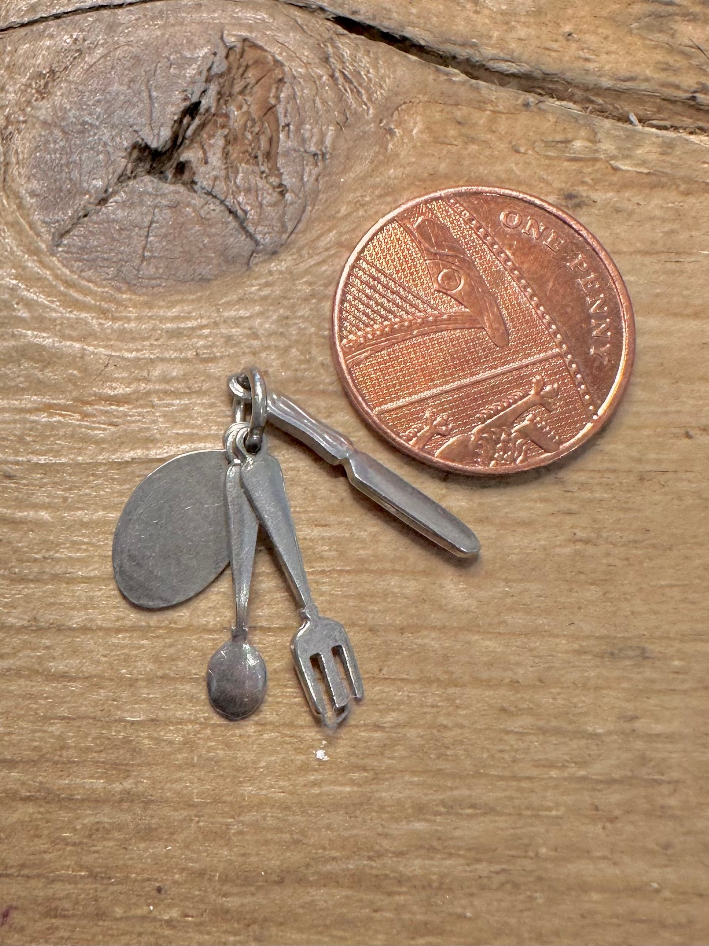 Vintage Cutlery 925 Silver Charm Pendant