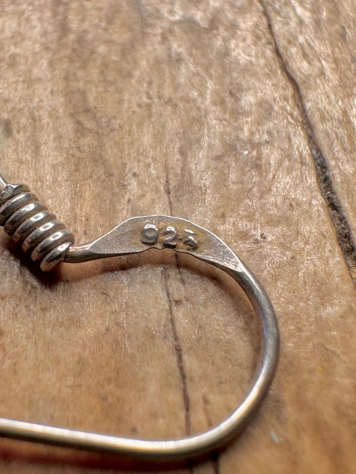 Vintage Teardrop Dangle 925 Sterling Silver Earrings