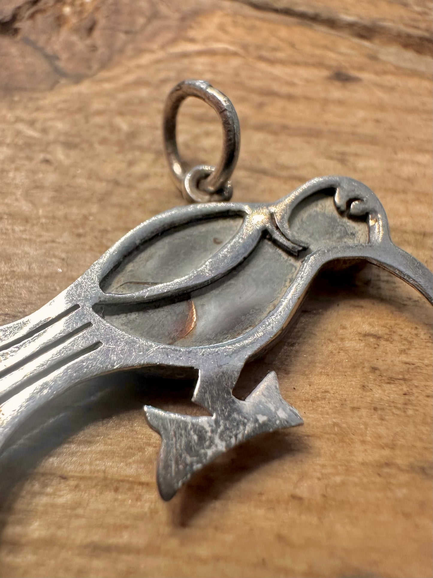 Vintage Bird with Abalone? 925 Silver Pendant