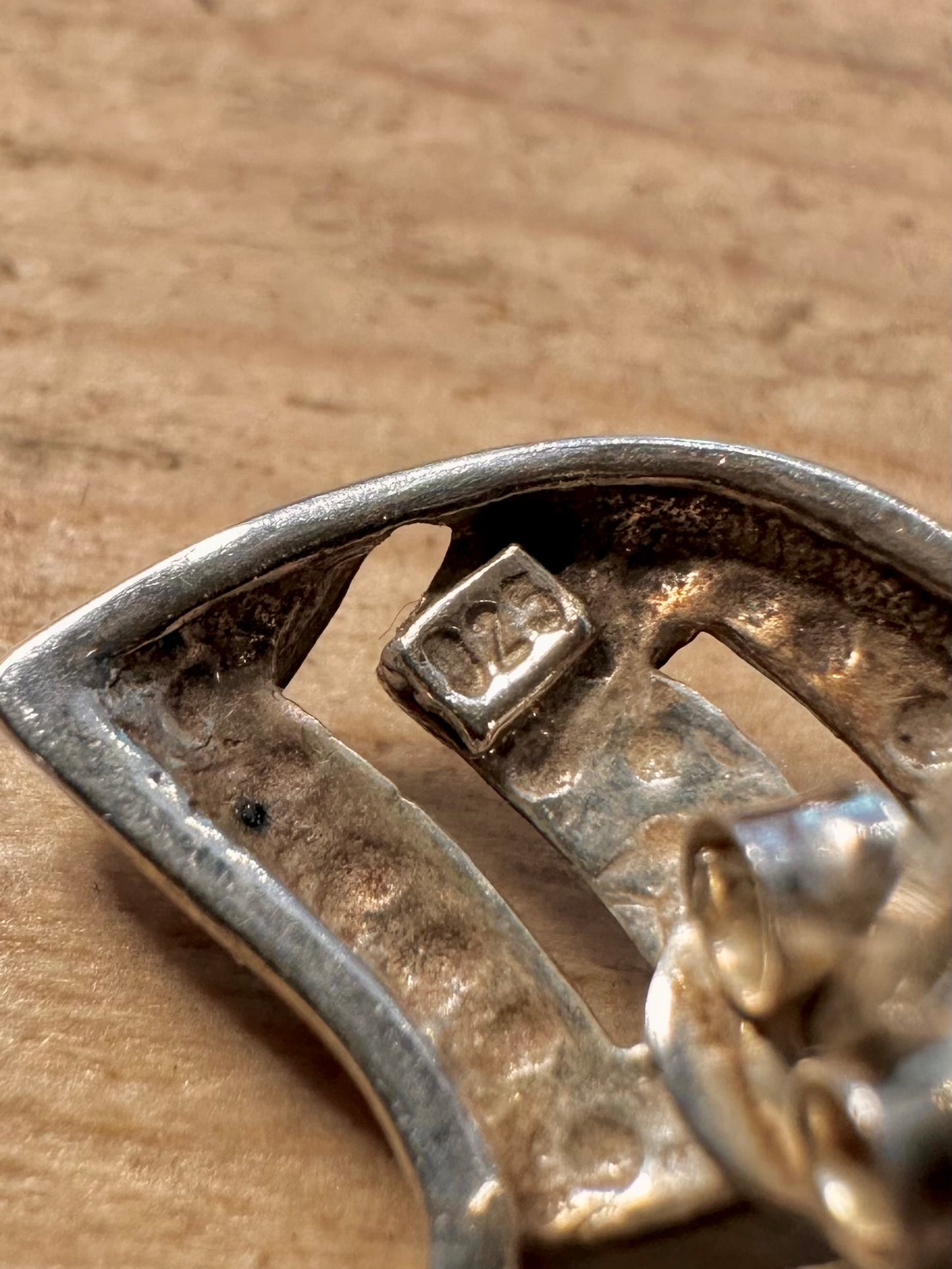 Abstract Greek Key Stud 925 Silver Earrings