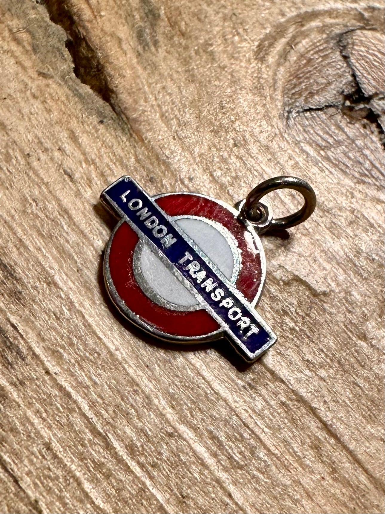 Vintage 1962 London Transport Enamel 925 Silver Charm Pendant