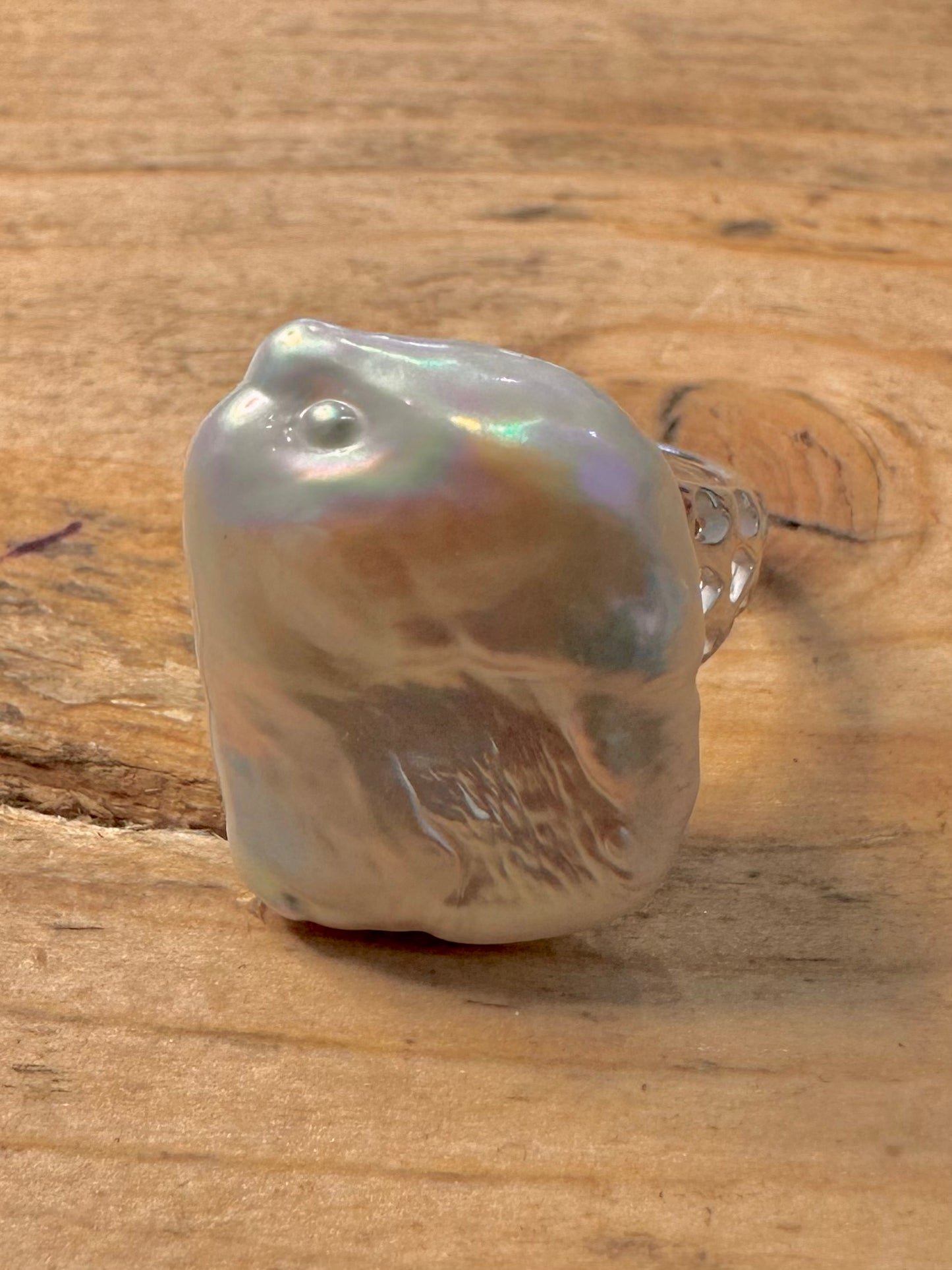 Modern Baroque Pearl 925 Silver Size O Ring