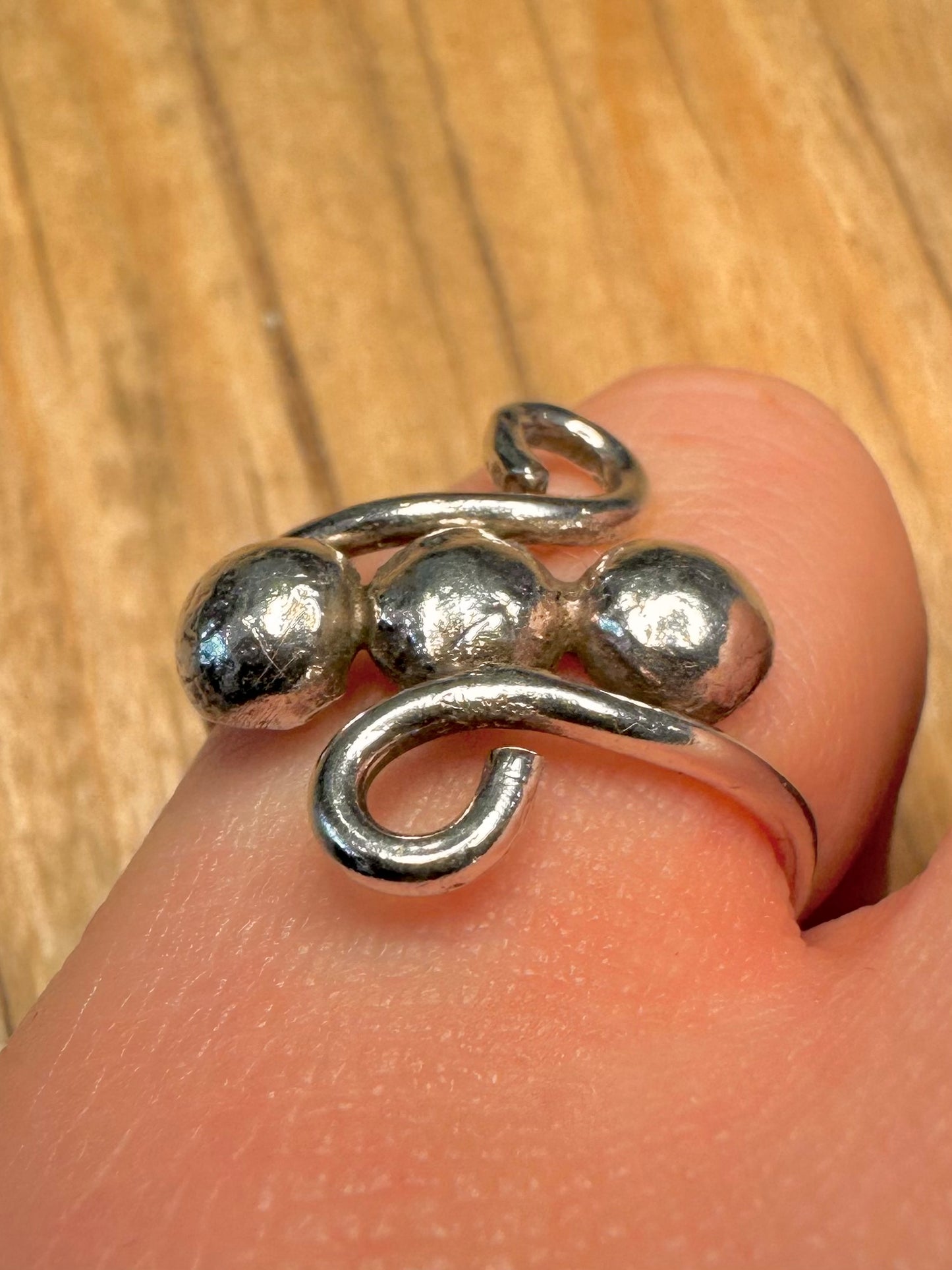 Abstract Swirl Circle 925 Sterling Silver Size N1/2 Ring